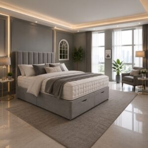 Henley Ottoman End Lift Storage Divan Bed - Optional Headboard