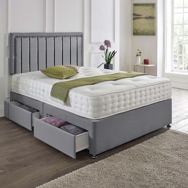 Cairo Headboard Divan Set – Choice of Mattress & Optional Storage
