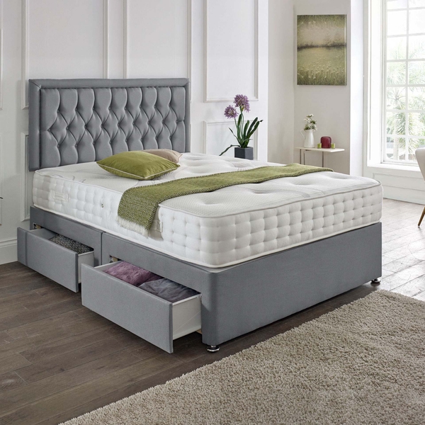 Lisbon Headboard Divan Set - Choice of Mattress & Optional Storage